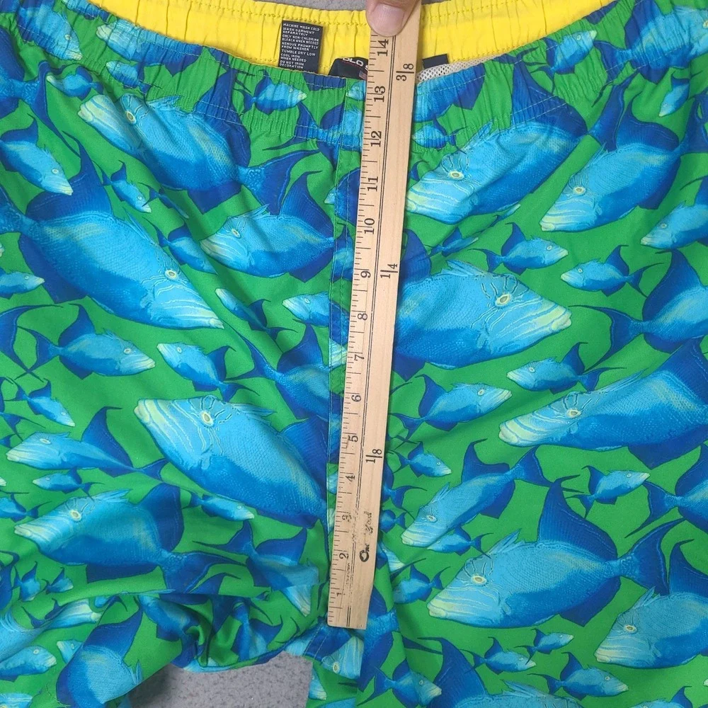 Polo‎ Sport Ralph Lauren Swim Trunks Mens XL 40 Waist Fish Shorts Blue Fish VTG